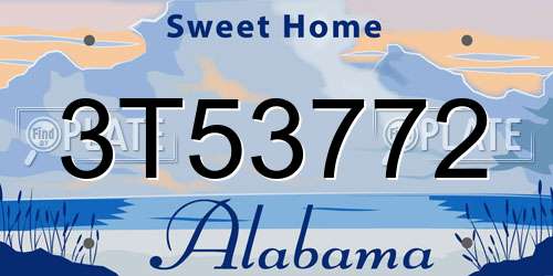 3T53772 Alabama License Plate
