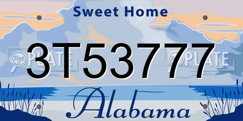 3T53777 Alabama License Plate
