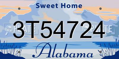 3T54724 Alabama License Plate