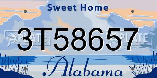 3T58657 Alabama License Plate