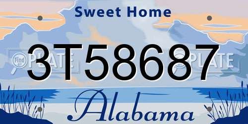 3T58687 Alabama License Plate