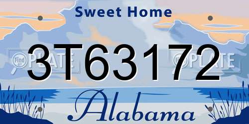 3T63172 Alabama License Plate