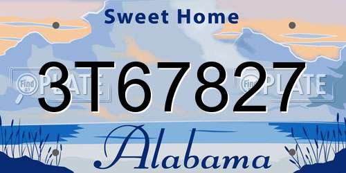 3T67827 Alabama License Plate