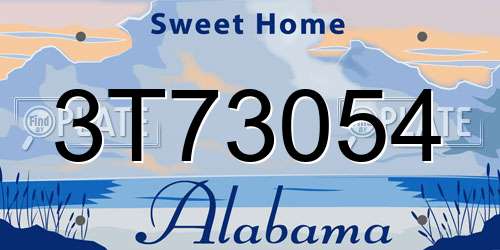 3T73054 Alabama License Plate