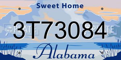 3T73084 Alabama License Plate