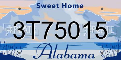 3T75015 Alabama License Plate