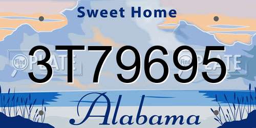 3T79695 Alabama License Plate