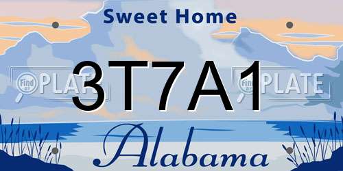 3T7A1 Alabama License Plate