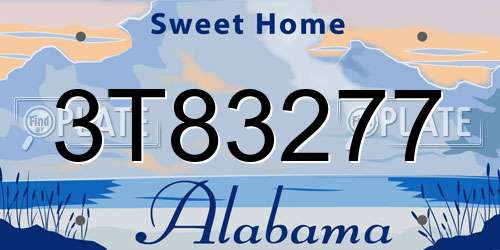 3T83277 Alabama License Plate