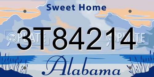 3T84214 Alabama License Plate