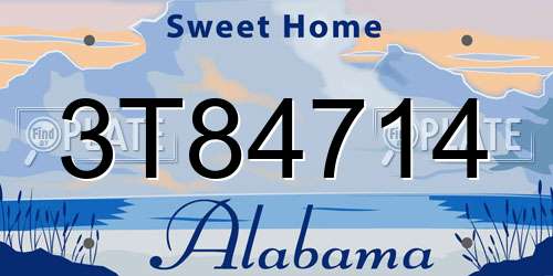 3T84714 Alabama License Plate
