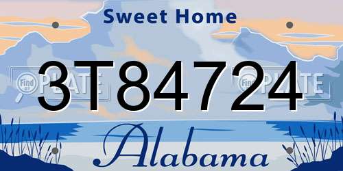 3T84724 Alabama License Plate