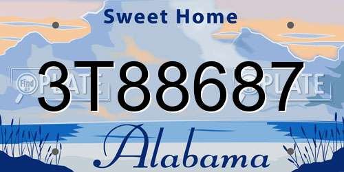 3T88687 Alabama License Plate