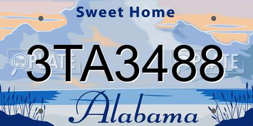 3TA3488 Alabama License Plate