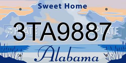 3TA9887 Alabama License Plate