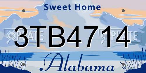 3TB4714 Alabama License Plate