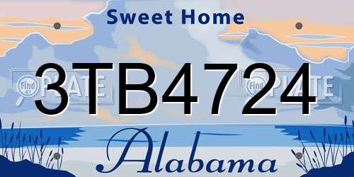 3TB4724 Alabama License Plate