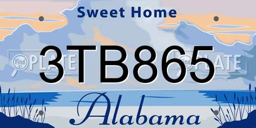 3TB865 Alabama License Plate