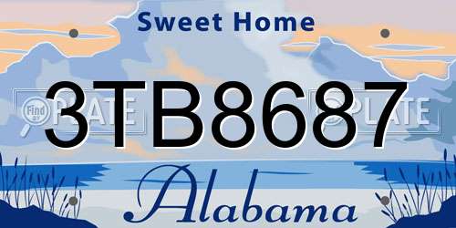 3TB8687 Alabama License Plate