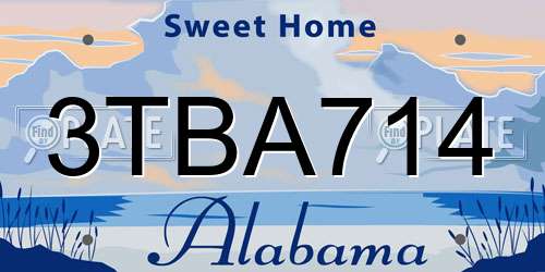 3TBA714 Alabama License Plate