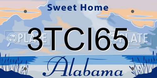 3TCI65 Alabama License Plate