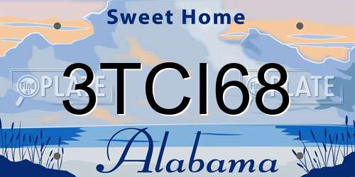 3TCI68 Alabama License Plate