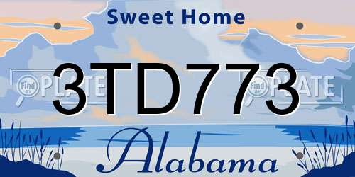 3TD773 Alabama License Plate