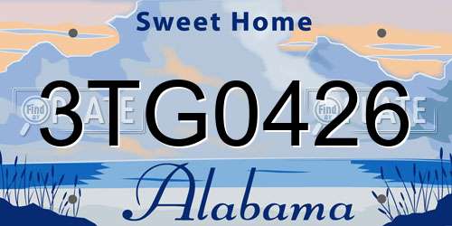 3TG0426 Alabama License Plate