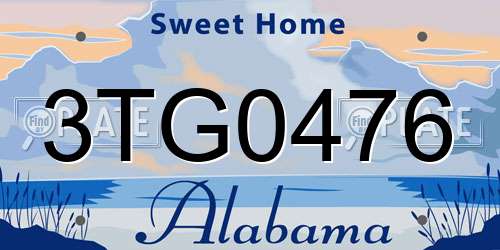 3TG0476 Alabama License Plate
