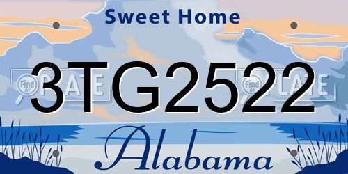 3TG2522 Alabama License Plate