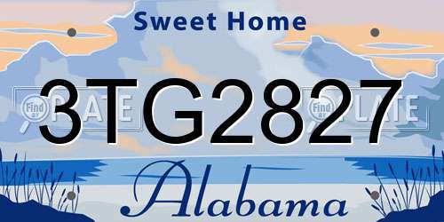 3TG2827 Alabama License Plate