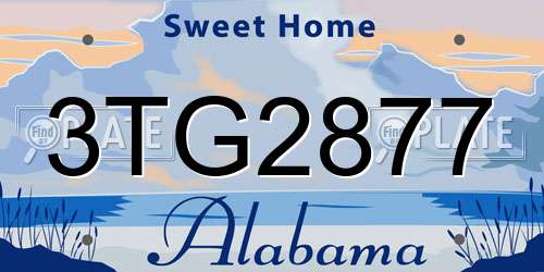 3TG2877 Alabama License Plate