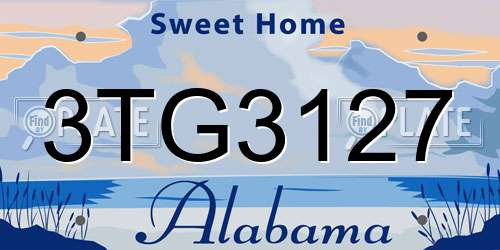 3TG3127 Alabama License Plate