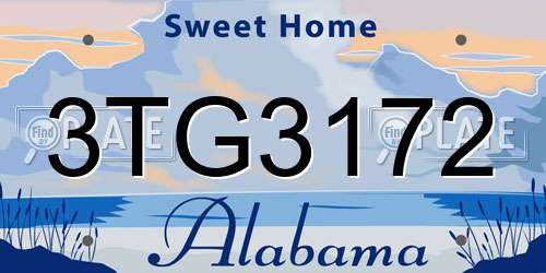 3TG3172 Alabama License Plate