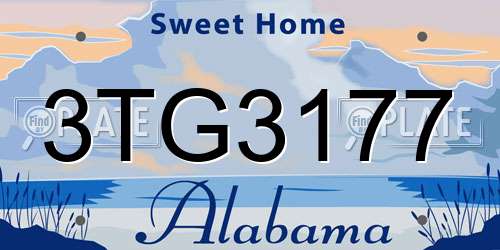 3TG3177 Alabama License Plate