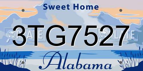 3TG7527 Alabama License Plate
