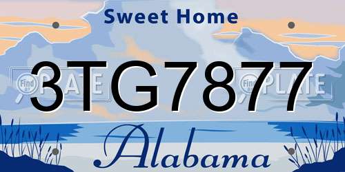 3TG7877 Alabama License Plate