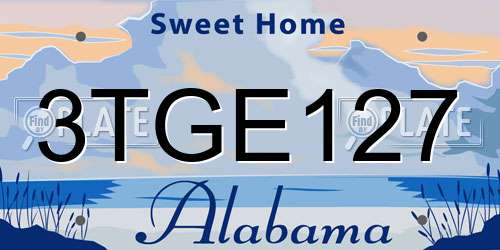 3TGE127 Alabama License Plate