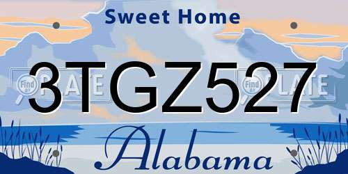 3TGZ527 Alabama License Plate