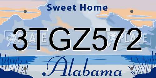 3TGZ572 Alabama License Plate