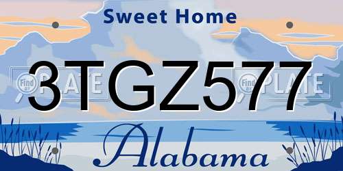 3TGZ577 Alabama License Plate