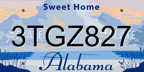 3TGZ827 Alabama License Plate