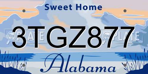 3TGZ877 Alabama License Plate