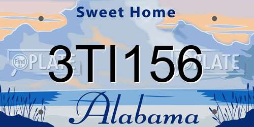 3TI156 Alabama License Plate