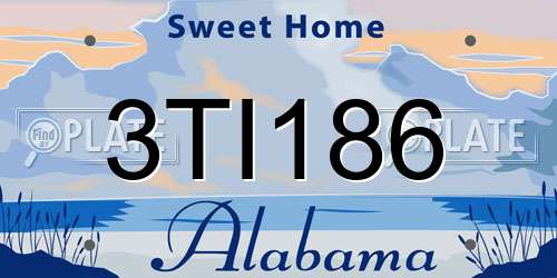 3TI186 Alabama License Plate