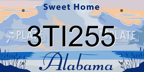 3TI255 Alabama License Plate