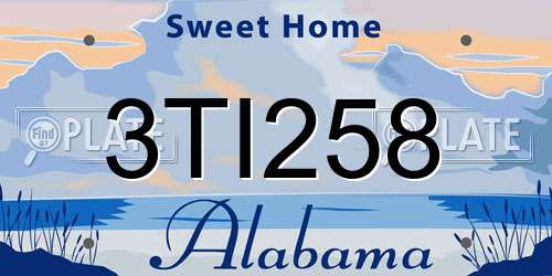 3TI258 Alabama License Plate