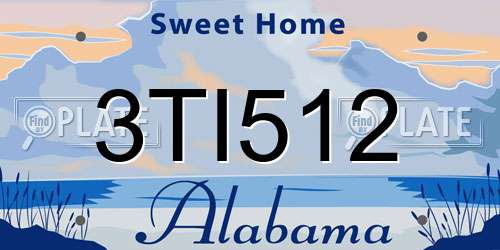 3TI512 Alabama License Plate