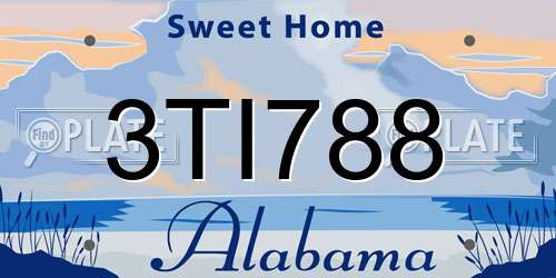 3TI788 Alabama License Plate