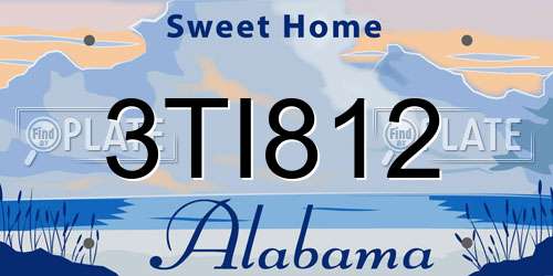 3TI812 Alabama License Plate